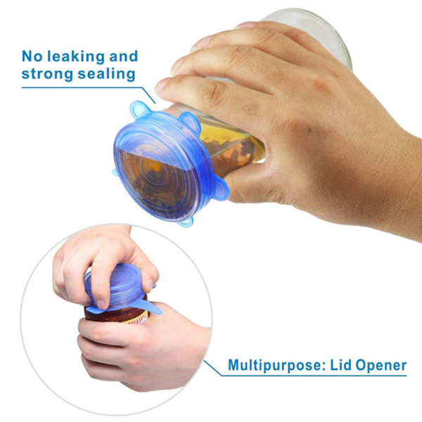 Reusable silicone stretch lid gives no leaking and strong sealing